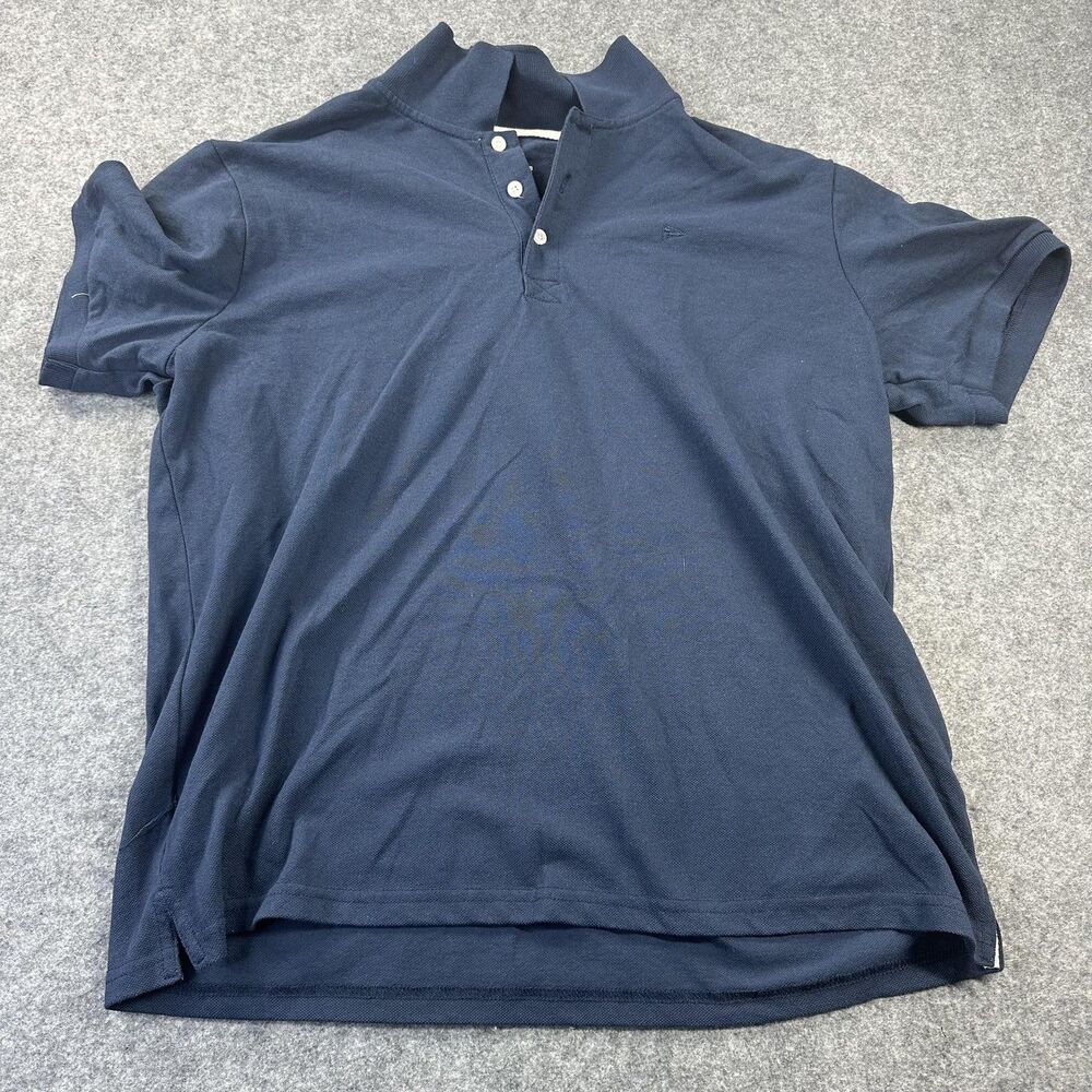 Portman Club Polo Shirt Mens Large Blue Pique Knit Short Sleeve Casual Logo